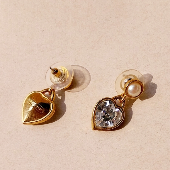 Richelieu Gold & Silver Heart Earrings - Picture 7 of 10